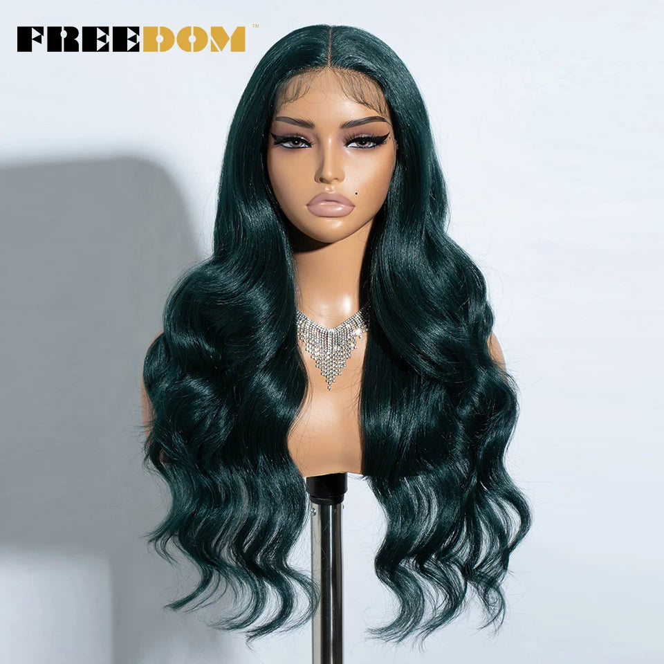 Herlace - Synthetic Lace Front Wigs Body Wave curls 26 pouces 13x4