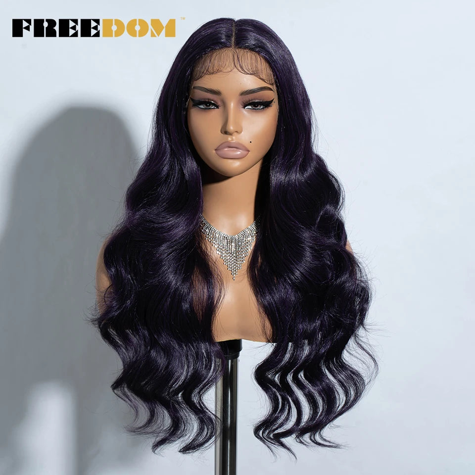 Herlace - Synthetic Lace Front Wigs Body Wave curls 26 pouces 13x4