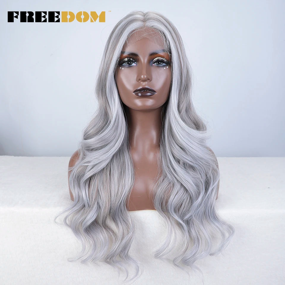 Herlace - Synthetic Lace Front Wigs Body Wave curls 26 pouces 13x4