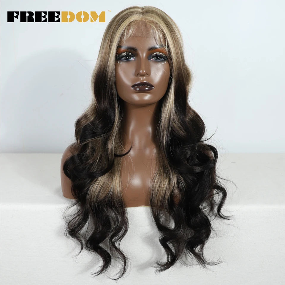 Herlace - Synthetic Lace Front Wigs Body Wave curls 26 pouces 13x4
