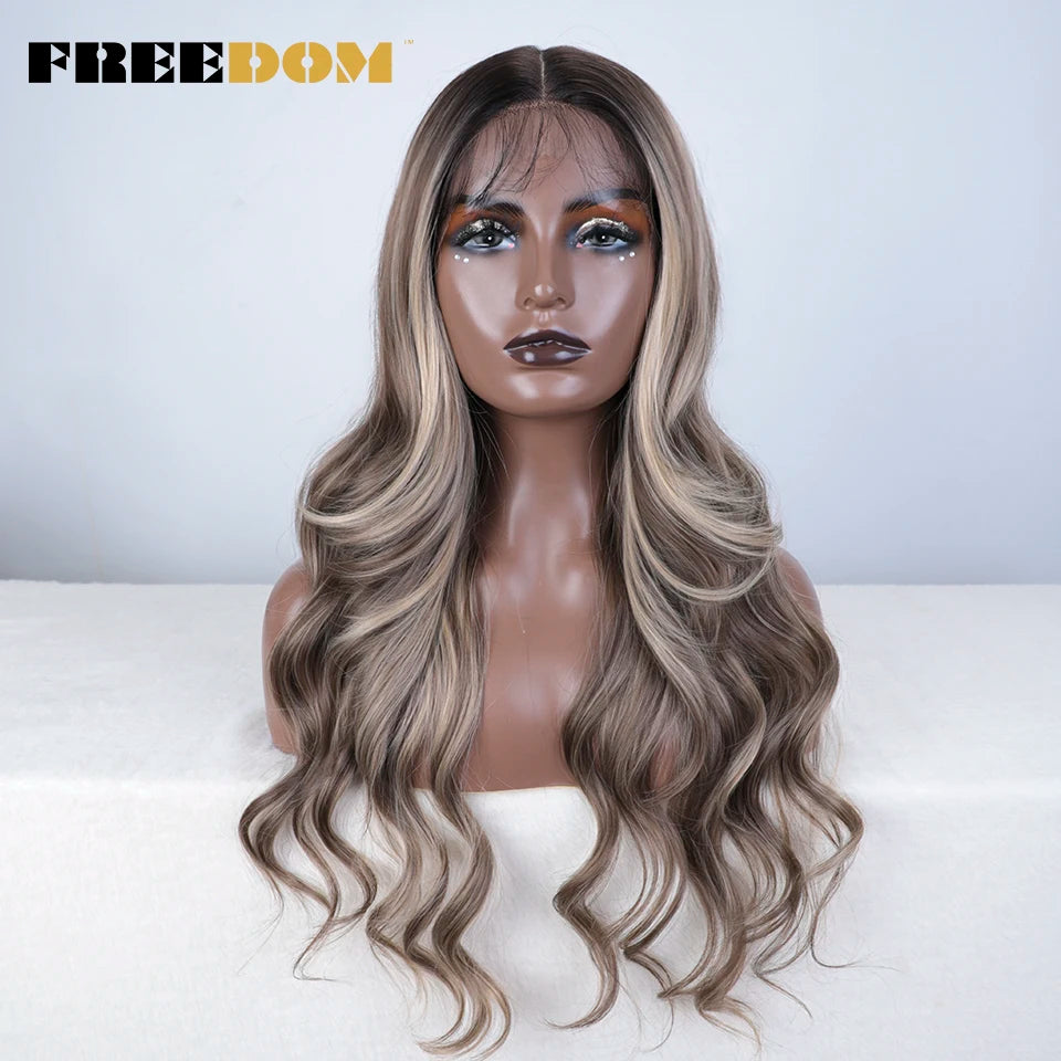 Herlace - Synthetic Lace Front Wigs Body Wave curls 26 pouces 13x4
