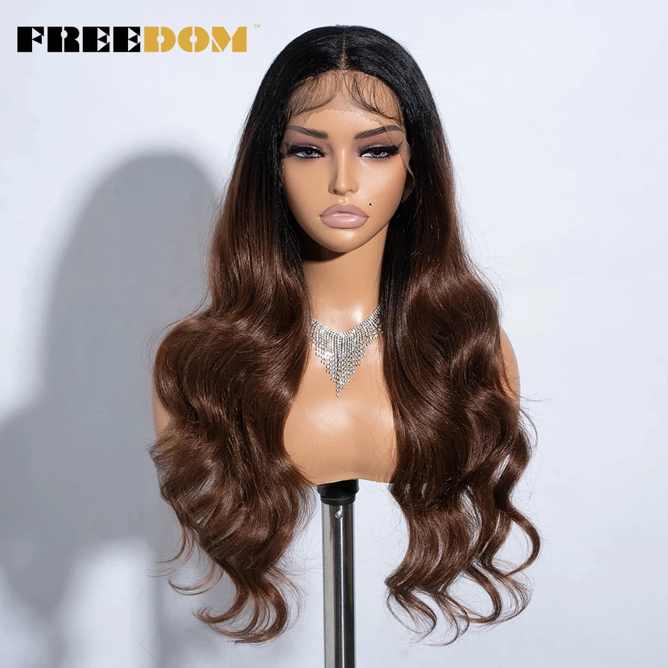 Herlace - Synthetic Lace Front Wigs Body Wave curls 26 pouces 13x4
