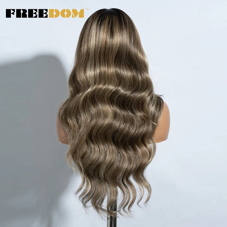 Herlace - Synthetic Lace Front Wigs Body Wave curls 26 pouces 13x4