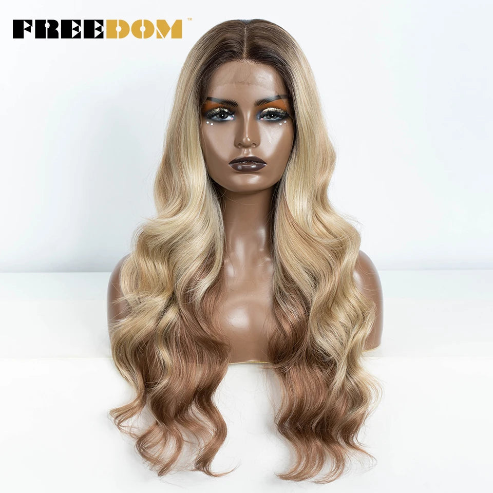 Herlace - Synthetic Lace Front Wigs Body Wave curls 26 pouces 13x4